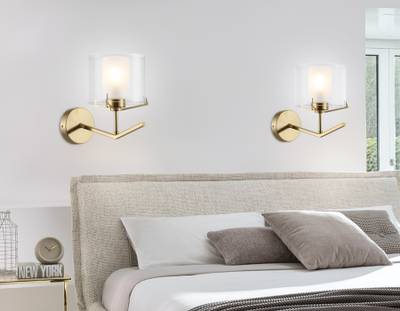 Светильник настенный LH57010 BS/FR латунь/белый матовый E14 max 40W 280*150*220