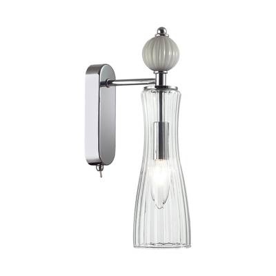 8269/1W NEOCLASSI хром/серый/прозрачный, металл/керамика/стекло Бра Е14 1*40W 220V EMILY