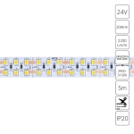 Светодиодная лента 24V 20W/m 3000К 5м Arte Lamp TAPE A2424015-01-3K, LED