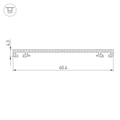 Профиль-держатель PHS-3X-BASE-H4.3-2000 ANOD (Arlight, Алюминий)