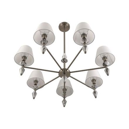 8274/7 CLASSI никель/белый/серый, металл/керамика/ткань Люстра Е14 7*40W 220V VERMONT