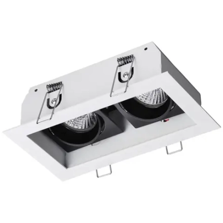 370713 SPOT NT20 546 белый/черный Светильник встраиваемый карданный IP20 GU10 2*50W 220V GESSO