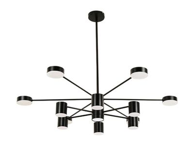 07649-13D,19 Люстра диммируемая Мекли черный d80 h67 Led 7*12W+6*16W (4000K) с пультом ДУ