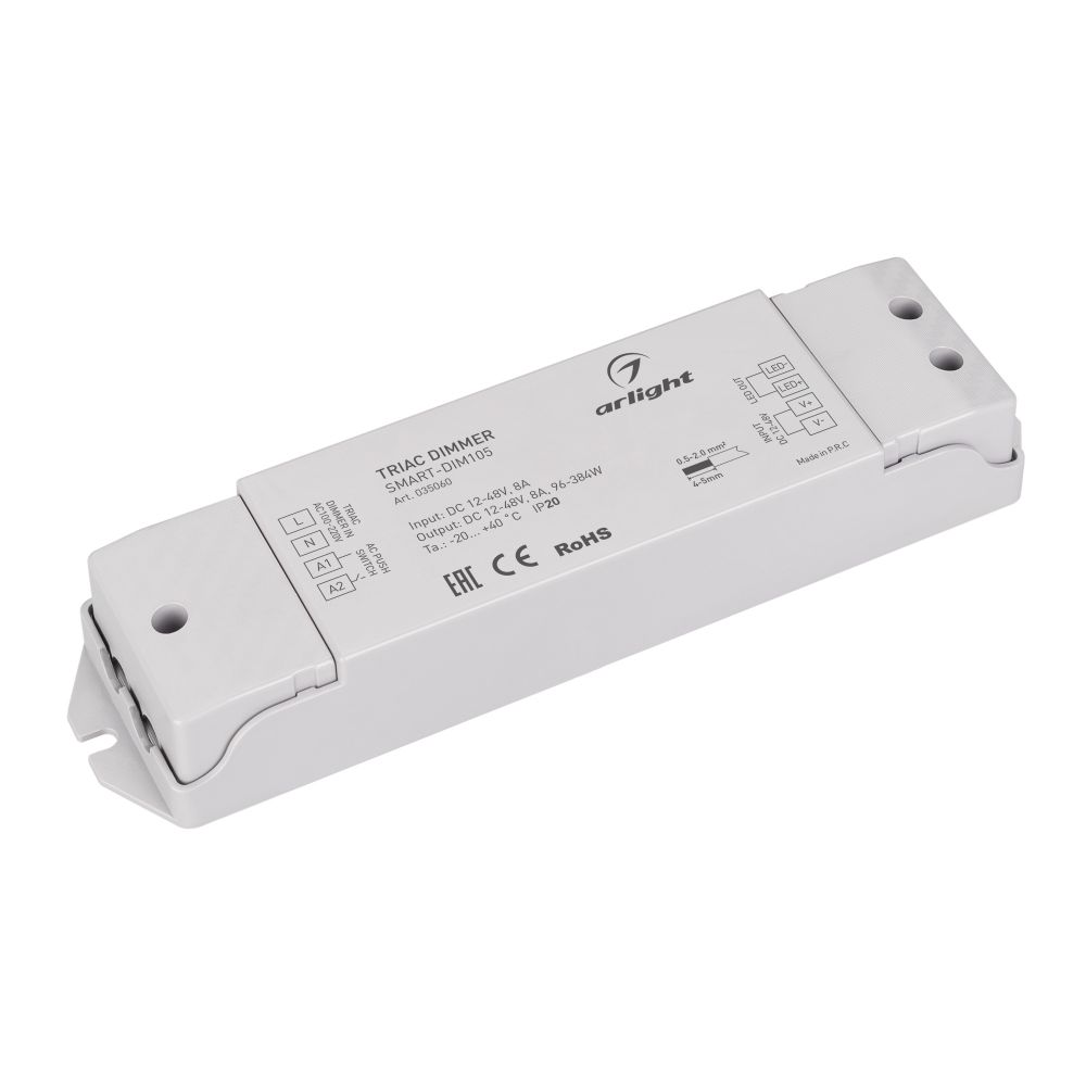 Диммер SMART-DIM105 (12-48V, 8A, TRIAC) (Arlight, IP20 Пластик, 5 лет) Диммер SMART-DIM105 (12-48V, 8A, TRIAC) (Arlight, IP20 Пластик, 5 лет)