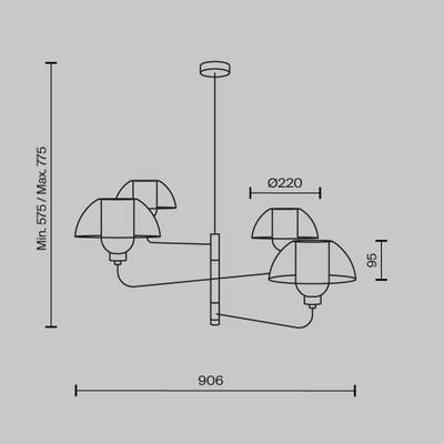 Подвесной светильник Memory E14х4, MOD177PL-04B. TM Maytoni