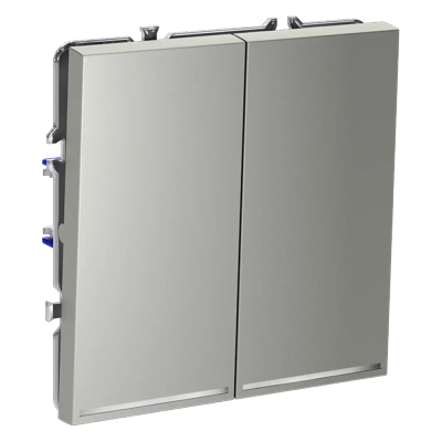 VLS020205 Выключатель встраиваемый VOLTUM S70 двухклавишный с подсветкой 10А, (сталь). (ТМ Maytoni)