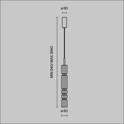 Подвесной светильник Ордо / Ordo 3000К 8Вт, MOD272PL-L12CH3K. TM Maytoni