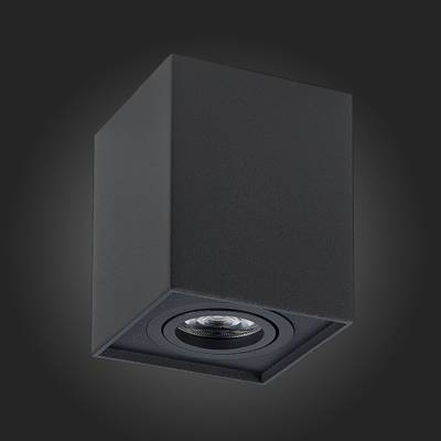 ST109.407.01 Светильник потолочный Мат. черный GU10 1*50W  L100xW100xH123 220V Без ламп