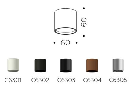 Корпус светильника накладной для насадок D60mm C6303 DCH черный хром D60*H60mm MR16 GU5.3