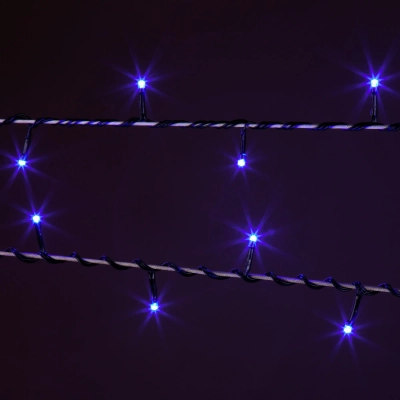 Новогодняя гирлянда нить голубой 10м IP20 400-002 голубой, LED