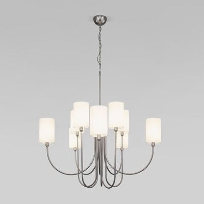 Умная подвесная люстра с тканевыми абажурами 60164/10 никель