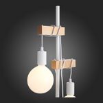 SL1142.505.01 Торшер Белый, Светлое дерево E27 2*60W
