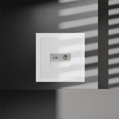 VLS060702 Розетка телевизионная встраиваемая VOLTUM S70 TV+RJ45 кат. 6, (белый матовый). (ТМ Maytoni)