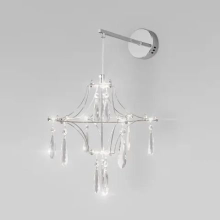 Настенный светодиодный светильник с фигурным хрусталем 442/1 хром, LED