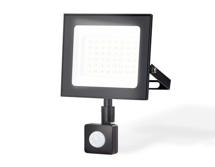Прожектор светодиодный с датчиком движения ST8115 BK черный IP65 LED 6500K 50W 160*134*28