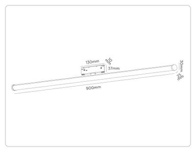 Светильник светодиодный трековый Magnetic 48V 10mm GL2380 BK черный IP20 30W 3CCT 3000-6400K 900*25*73