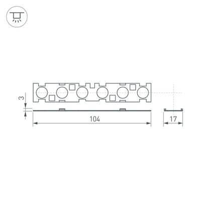 Экран линзованный SL-LINE-W20-55deg-540 (Arlight, Пластик)