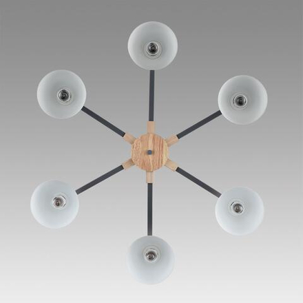 8096/6C MODERNI LN26 339 серый/серый металл, дерево/металл Люстра потолочная Е27 6*60W 220V COLANGE