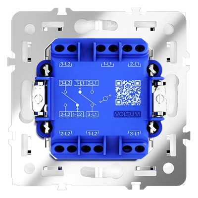 VLS020303 Проходной переключатель встраиваемый VOLTUM S70 двухклавишный 10А, (кашемир). (ТМ Maytoni)