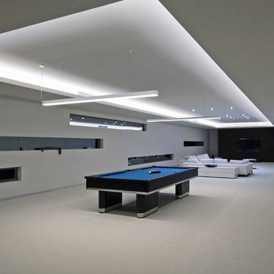 Линейный светодиодный подвесной двусторонний светильник 103см 40Вт 6500К матовое серебро 101-200-40-103