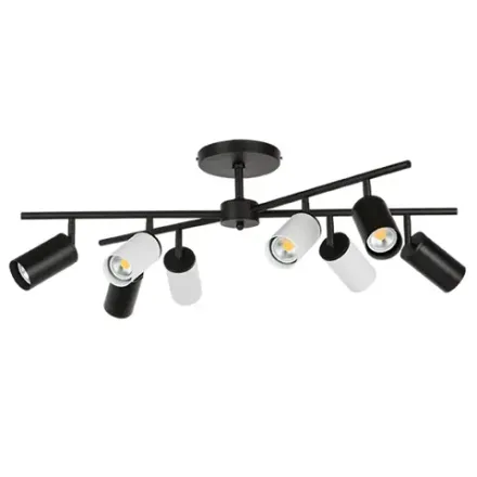 LR728374364 Люстра RULLO 8х50W GU10 ЧЕРНЫЙ/БЕЛЫЙ (571728+214437-4+214436-4)