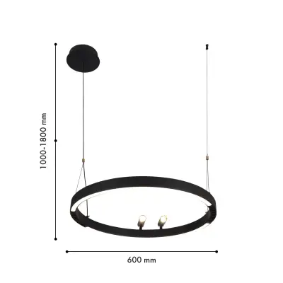 Подвесная люстра Slinga 4474-1P, LED*58W + 2*LED*3W, 1860LM, 3000-6500K. ТМ F-Promo