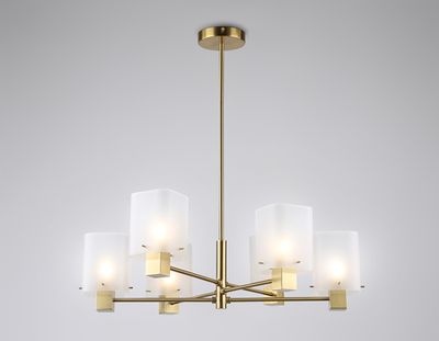 Светильник подвесной LH57031/6 BS/SM латунь/дымчатый E14/6 max 40W D690*690