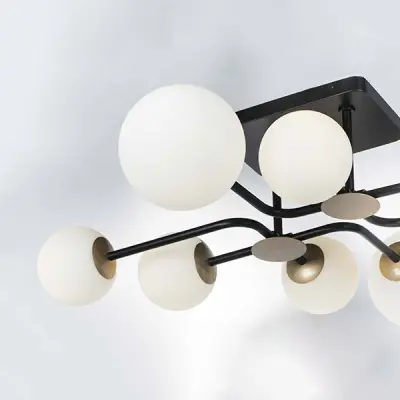 815380 Люстра CROCO 8х40W E14 ЧЕРНЫЙ МАТОВЫЙ/ЗОЛОТО Lightstar