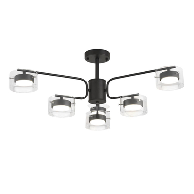 8349/6C COMFI LN26 232 черный/прозрачный, металл/стекло Светильник потолочный LED GX53 6*7W 220V NATALINA