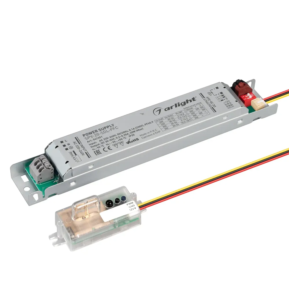 Блок питания SPV-20-SDL-PFC (20W, 30-54V, 0.2-0.35A) (Arlight, IP20 Металл, 5 лет) Блок питания SPV-20-SDL-PFC (20W, 30-54V, 0.2-0.35A) (Arlight, IP20 Металл, 5 лет)