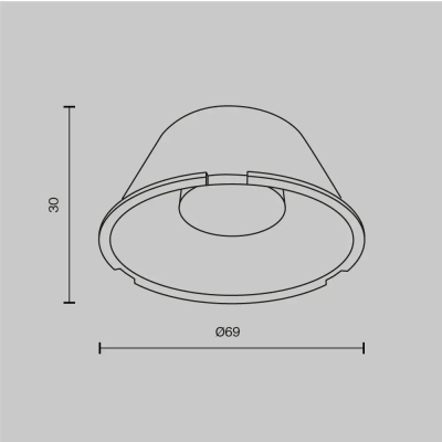 Линза ⌀69mm 60° для Фокус / Focus Led 30Вт, LensD69-60. TM Maytoni