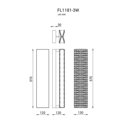 Бра Sacrement Gold FL1181-3W, LED