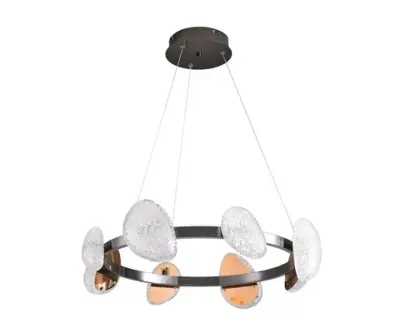 Люстра диммируемая Юнни черный жемчуг d60 h120 Led 4*5W+4*7W (4000K) с пультом ДУ