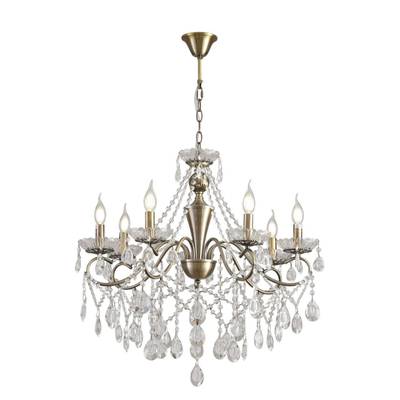 8346/7 CLASSI бронза/прозрачный, металл/хрусталь Люстра потолочная E14 7*40W 220V LUINA