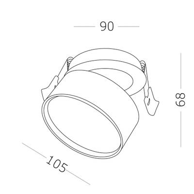 ST651.448.14 Встраиваемый поворотный светильник Черный LED 1*14W 4000K 1 100Lm Ra&gt;90 120° IP20 D105xH68 170-240VV