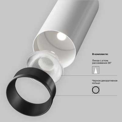 Трековый подвесной светильник Фокус / Focus Led Exility 2700-6000K 12Вт 36° Dim Smart, TR041-4-12W3K-M-DS-W. TM Maytoni