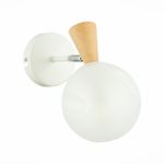 SLE220701-01 Бра Белый, Светлое дерево/Белый E14 1*40W