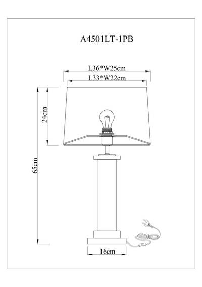 Декоративная настольная лампа Arte Lamp CAMELOT A4501LT-1PB, 1хE27