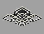Светильник потолочный светодиодный с пультом FA1738/4+4 BK/CH черный/хром 215W 3000K/4200K/6400K 720*720*120 (ПДУ РАДИО 2.4G)