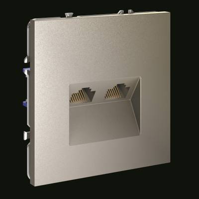 VLS060204 Розетка компьютерная встраиваемая VOLTUM S70 двойная RJ45+RJ45 кат.6, (шелк) (ТМ Maytoni)
