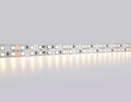Светодиодная лента двухрядная GS1701 2835 240Led/ 24W m/ 12V IP20 3000K/ 5000*10*1.2mm/ кратность резки 25mm (2 конт.)