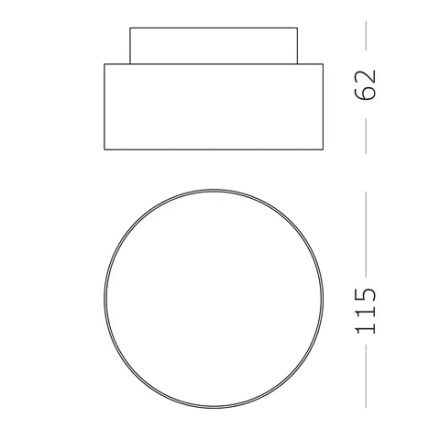 ST166.432.17 Светильник потолочный Черный LED 1*12+5W 3000K 1 190Lm Ra>90 120 ° IP20 D115xH62 85-265