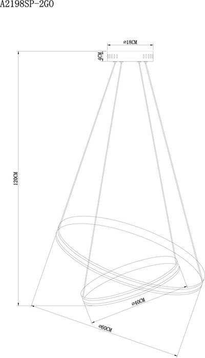 Подвесная люстра Arte Lamp MERIDIANA A2198SP-2GO, 1хLED