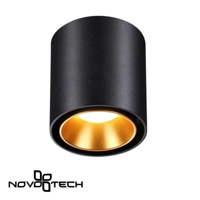 358485 OVER NT20 442 черный/золото Светильник накладной IP20 LED 10W 220V RECTE
