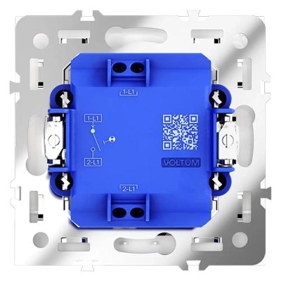 VLS010201 Выключатель встраиваемый VOLTUM S70 одноклавишный с подсветкой 10А, (белый глянцевый). (ТМ Maytoni)