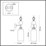 4855/1WA CLASSIC ODL_EX21 135 золото/разноцветн./керамика/стекло Бра E14 1*40W BIZET