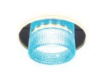 Встраиваемый точечный светильник TN351 CH/BL хром/голубой GU5.3+3W (LED COLD) D95*45