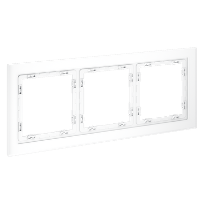 VLS110302 Рамка стеклянная VOLTUM S70 на 3 поста, (белый,матовый,стекло) (ТМ Maytoni)