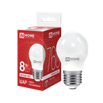 Лампа светодиодная LED-ШАР-VC 8Вт шар 4000К нейтр. бел. E27 760лм 230В IN HOME 4690612020570