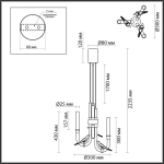 5431/6L L-VISION ODL_EX25 095 золотой(под латунь)/белый градиент/беж./зеленый/ металл/стекло/керамика Подвес LED 6W 4000K LARK